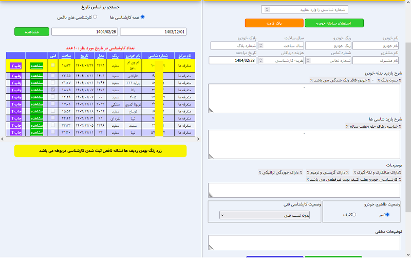 فرم کارشناسی